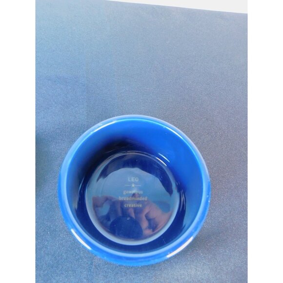 Leo Zodiac Trinket Box Blue Glass Astrological Lion Star Sign Jewelry Dish Gift - Picture 5 of 8